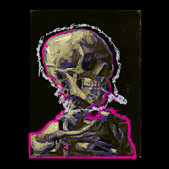 Picasso Skull Of A Skeleton With Burning Cigarette by Jeff Walzer